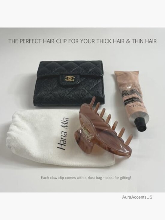 Large 4 Inch Acetate Hair Claw Clip for Women, Secure Hold, Snag Free
